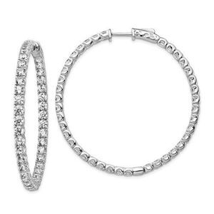 Sterling Shimmer Sterling Silver Rhodium-plated 78 Stone 3.0mm CZ In and Out Rou